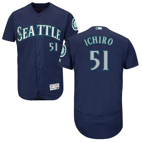 Mariners #51 Ichiro Suzuki Navy Blue Flexbase Authentic Collection Stitched MLB Jersey